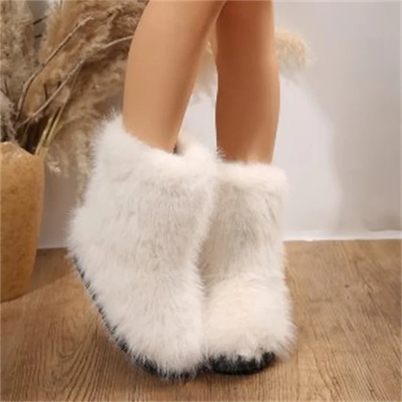 Winter Boots Fleece Lined Ankle Warm Plush Anti Slip Women's