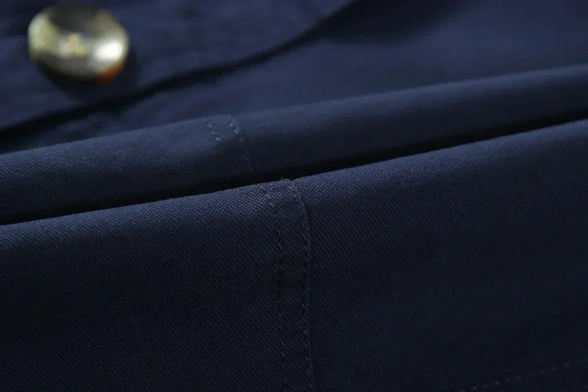 Men's Long Trench Coat Formal Classic Autumn Outerwear