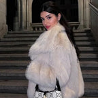 Faux Fur Winter Coat Plush Soft Warm Look Cosy