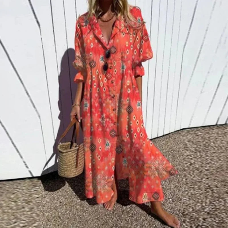 Boho Maxi Dress Lace Flowy