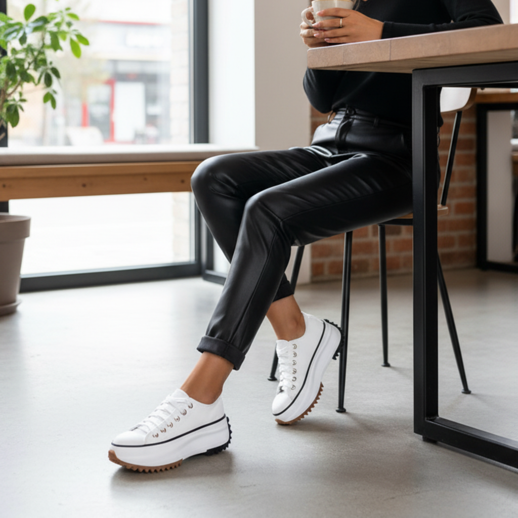 Womens Platform Canvas Sneakers