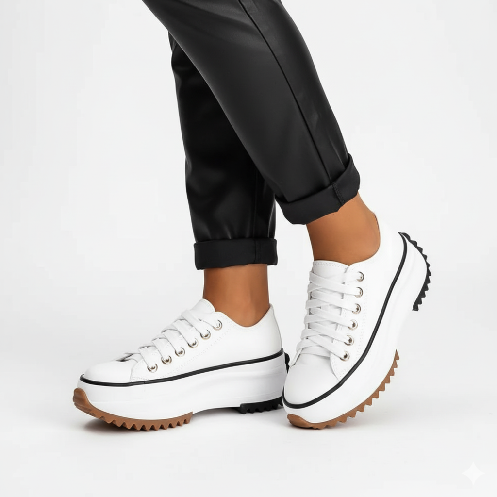 Womens Platform Canvas Sneakers