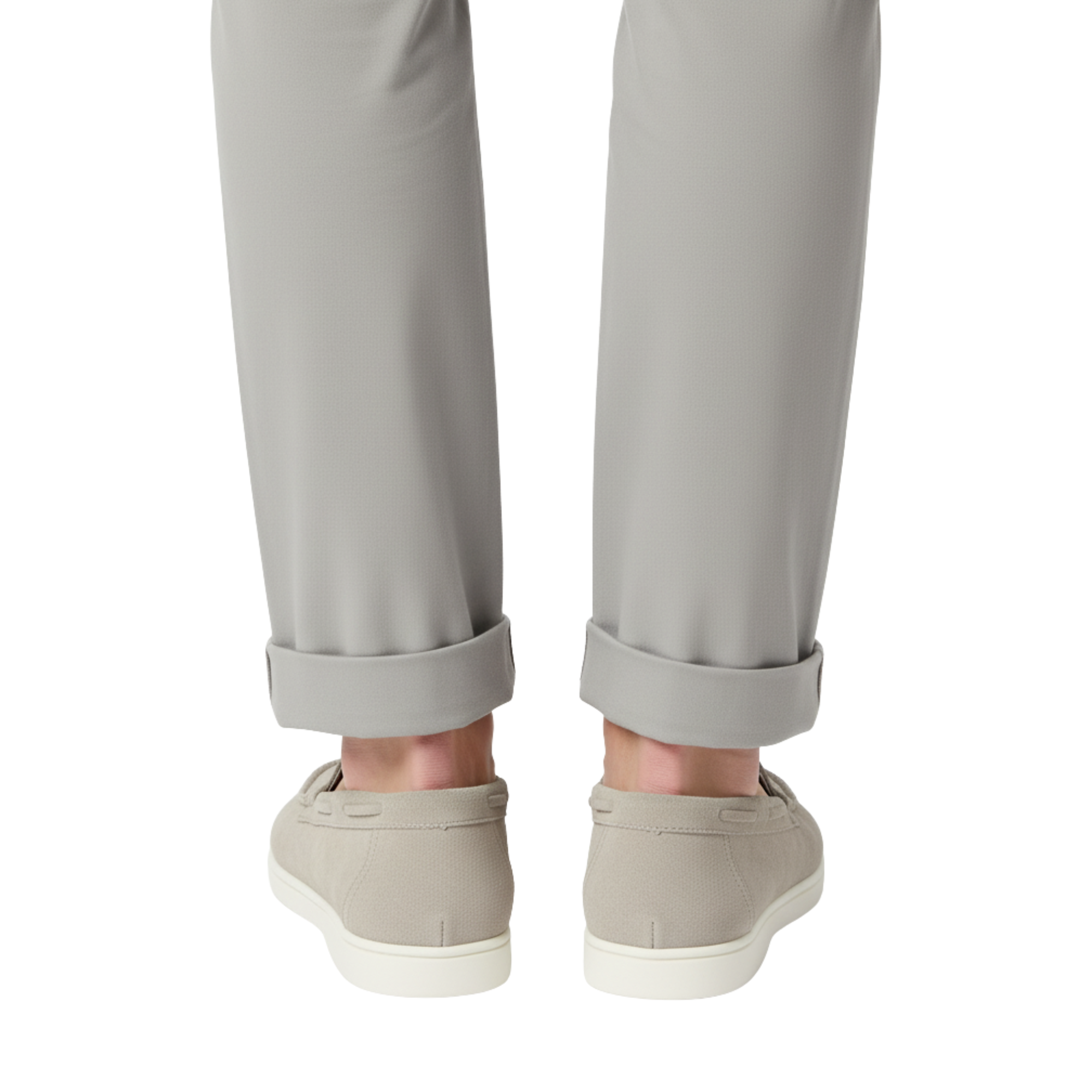 Mens Taupe Suede Loafers