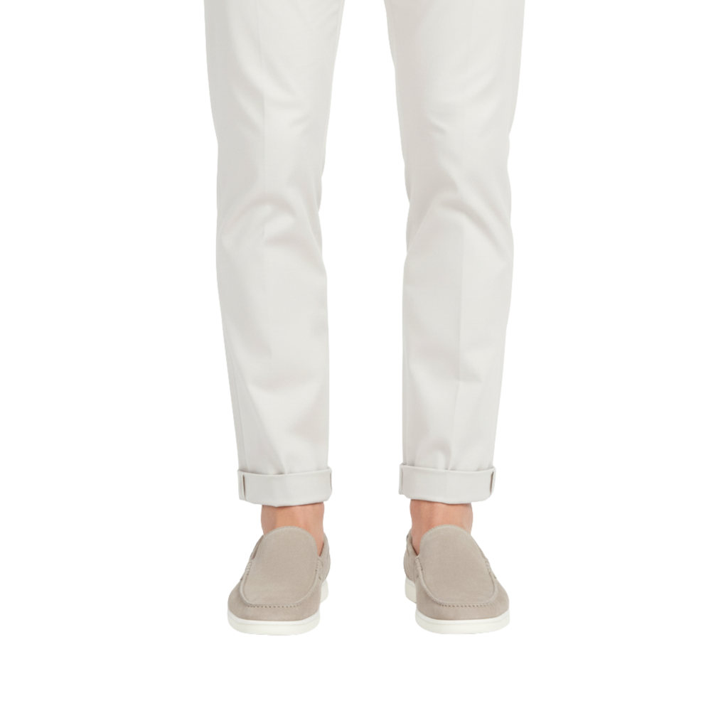 Mens Taupe Suede Loafers