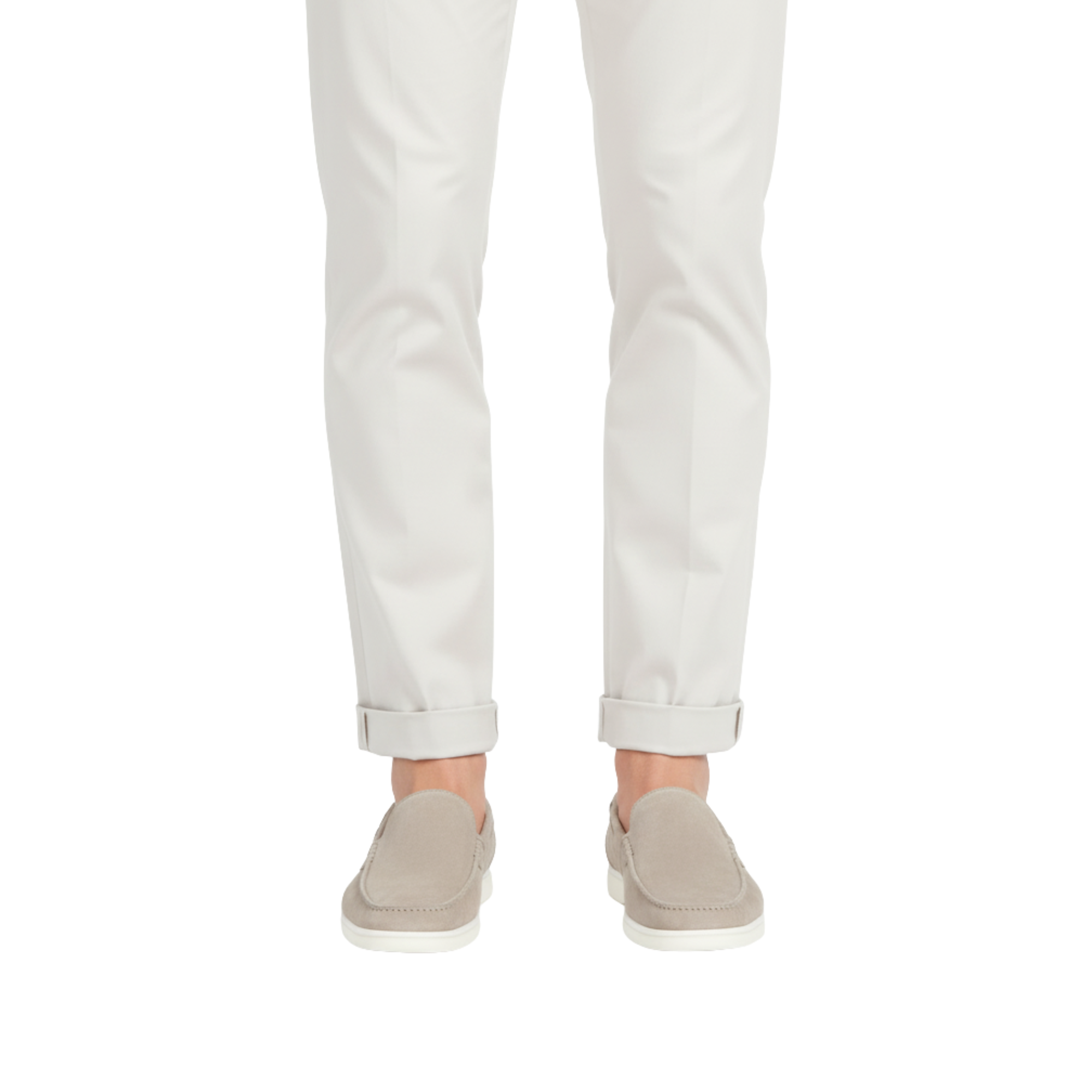 Mens Taupe Suede Loafers