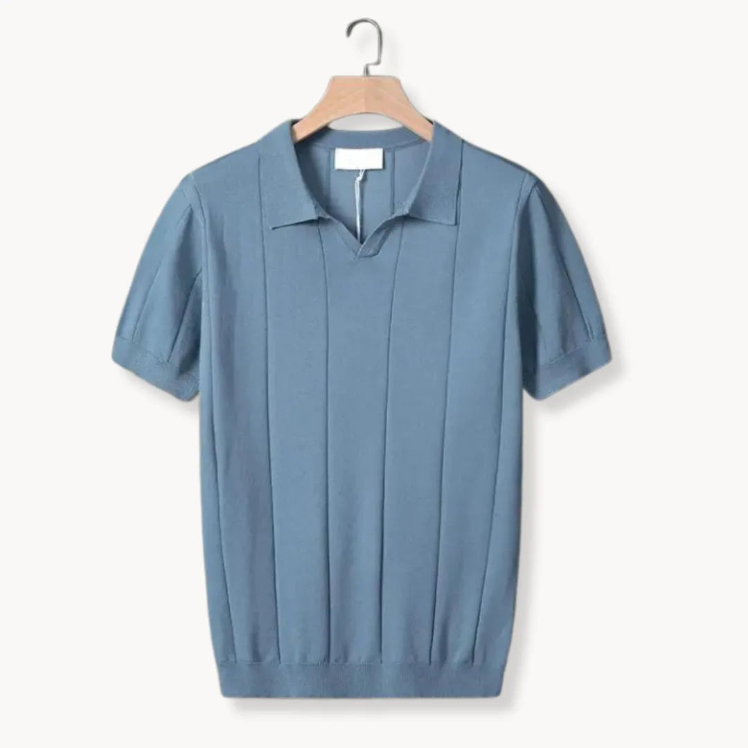 Mens Slim Fit Polo Vertical Ribbed