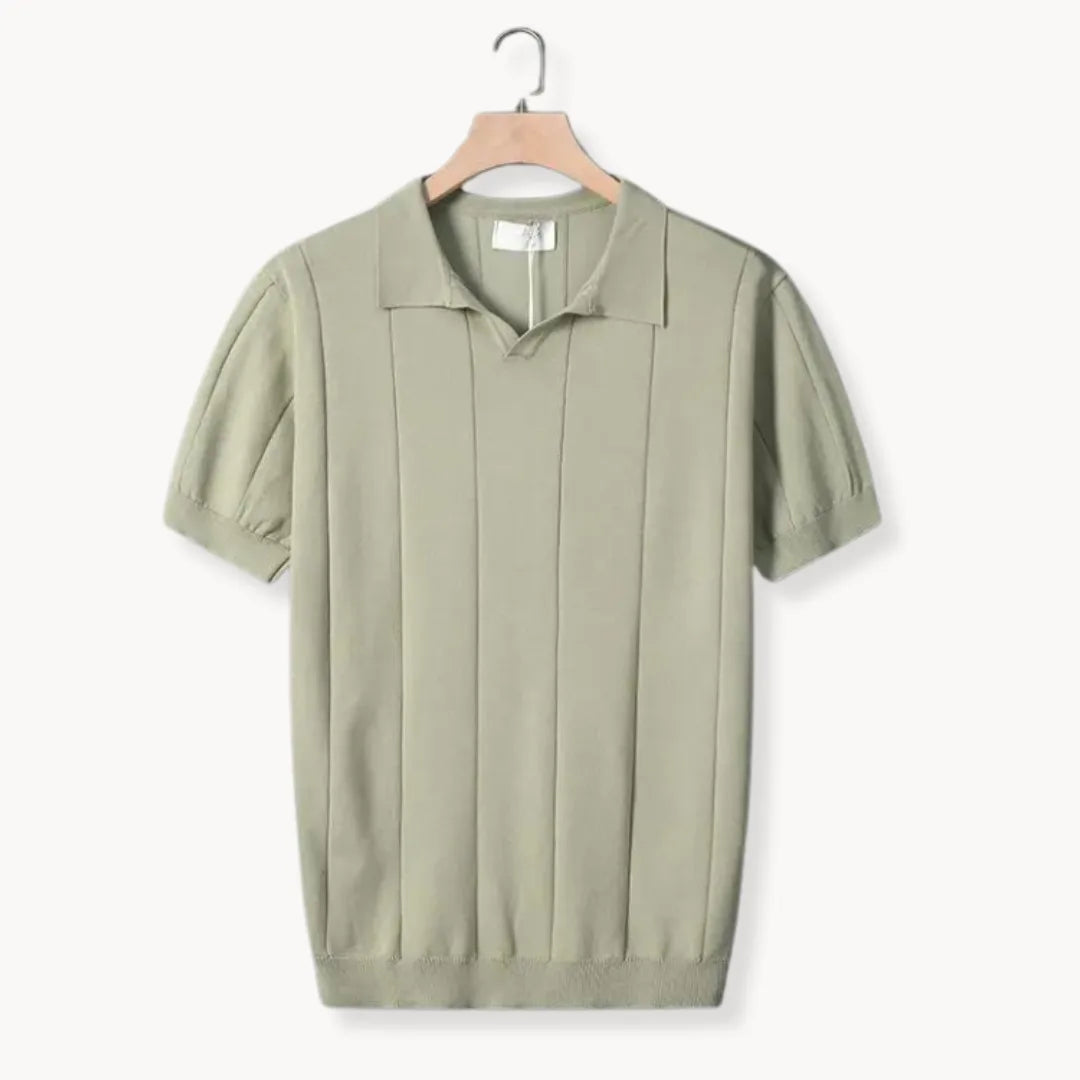 Mens Slim Fit Polo Vertical Ribbed