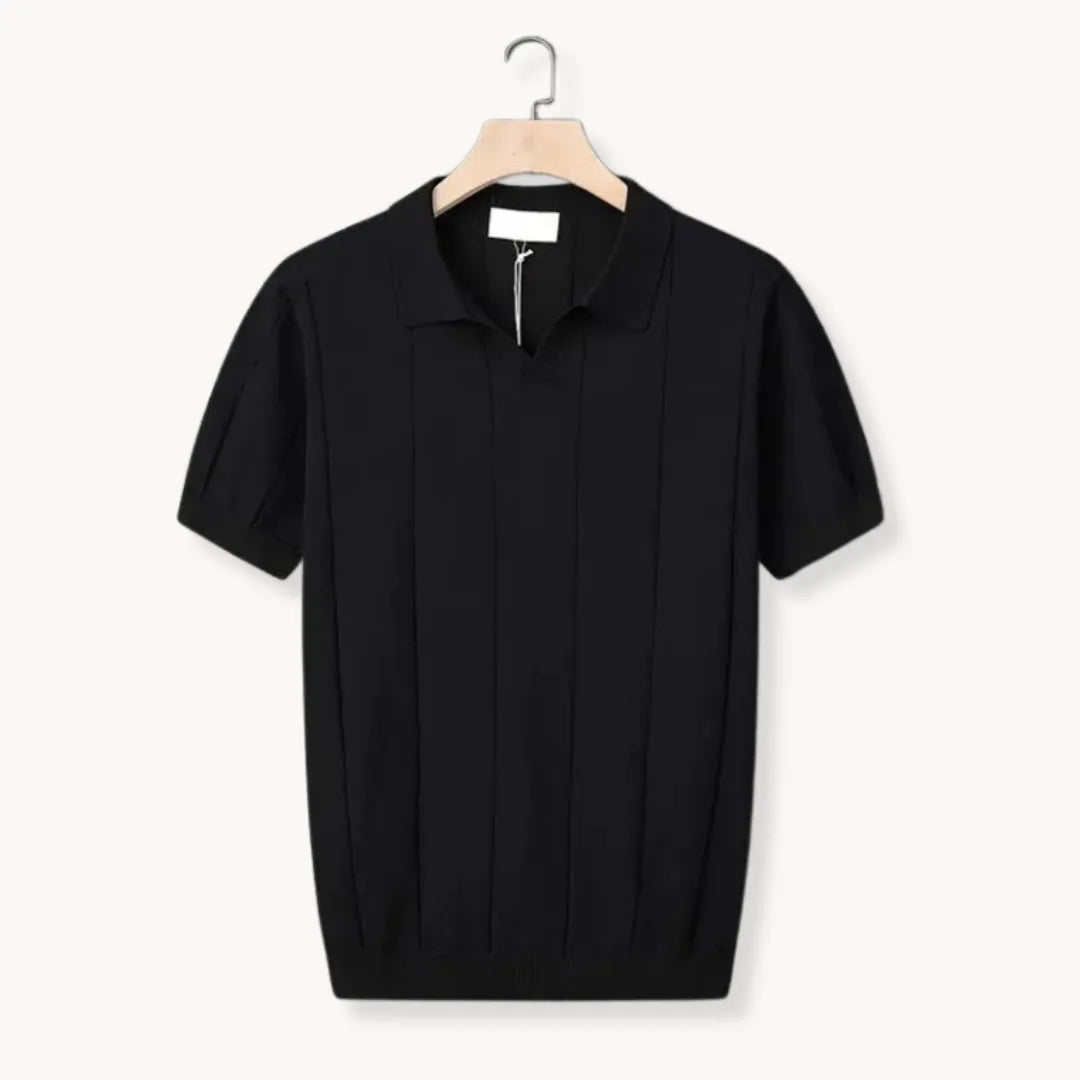 Mens Slim Fit Polo Vertical Ribbed