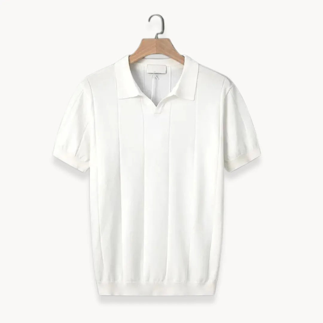 Mens Slim Fit Polo Vertical Ribbed