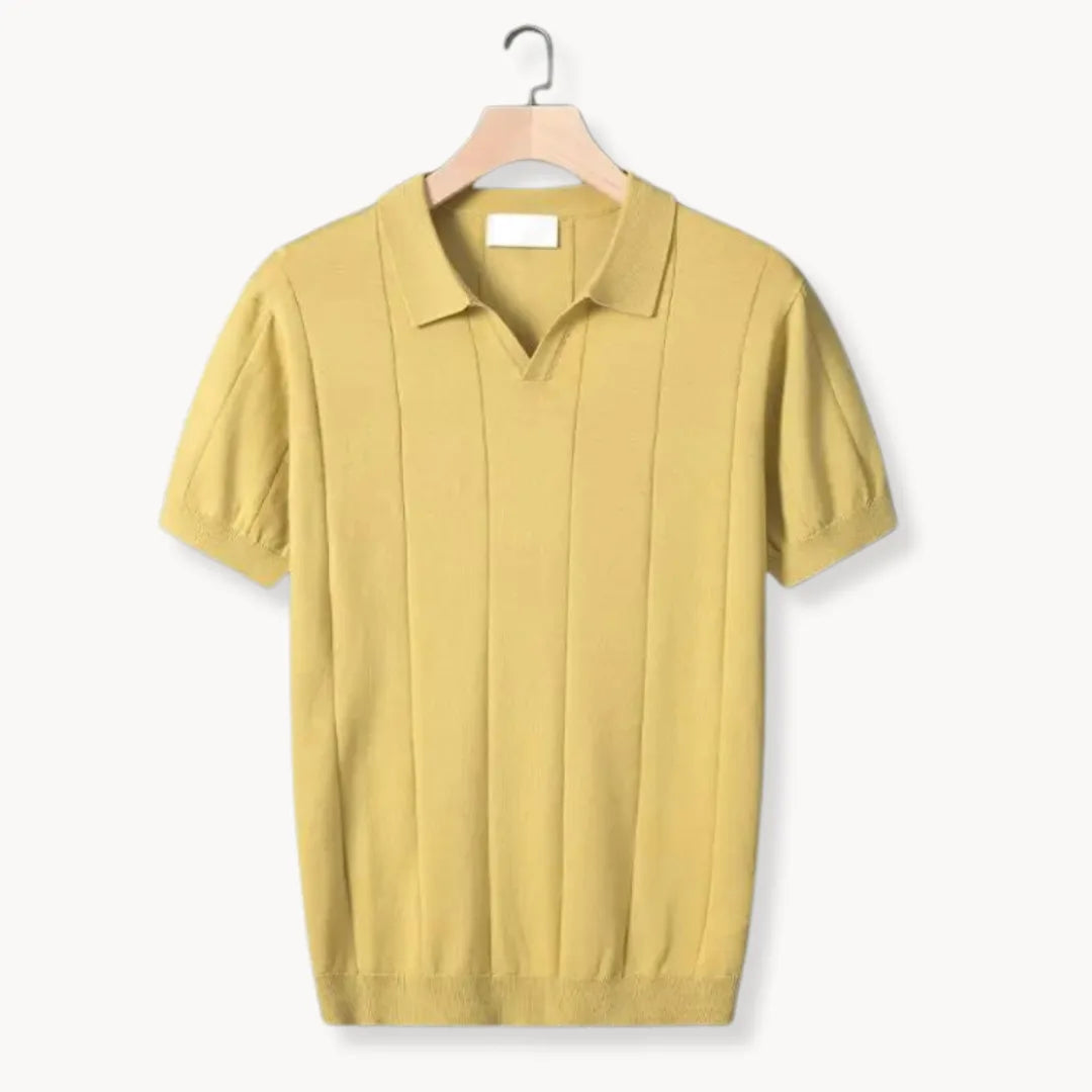 Mens Slim Fit Polo Vertical Ribbed