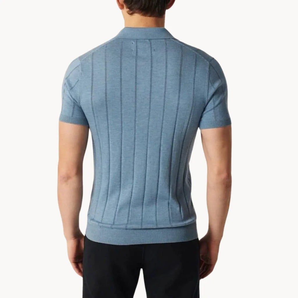 Mens Slim Fit Polo Vertical Ribbed