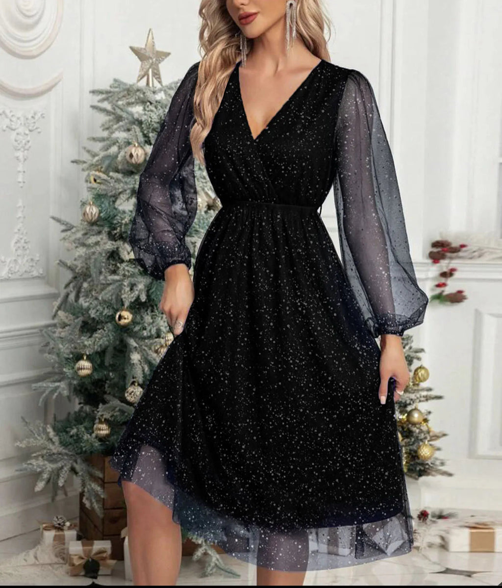 V-Neck Slim Fit Cocktail Mini Dress