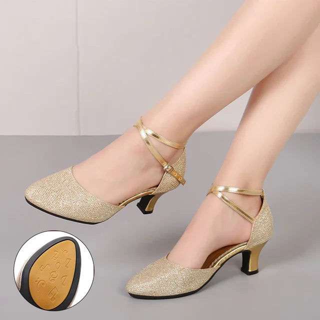 Glitter Heel Sandals 3.5cm