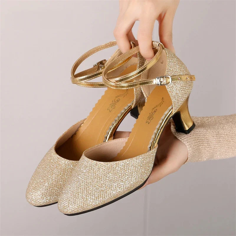 Glitter Heel Sandals 3.5cm