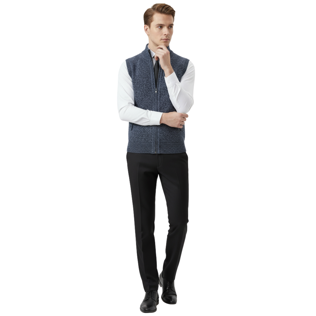 Mens Zip Knitted Sweater Vest