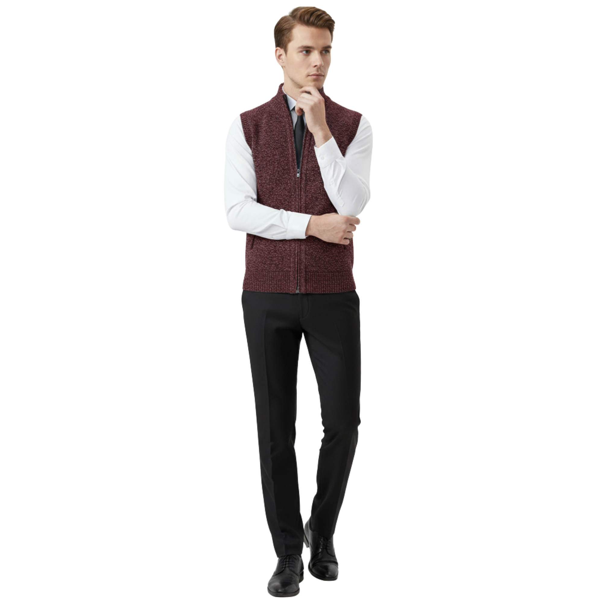 Mens Zip Knitted Sweater Vest