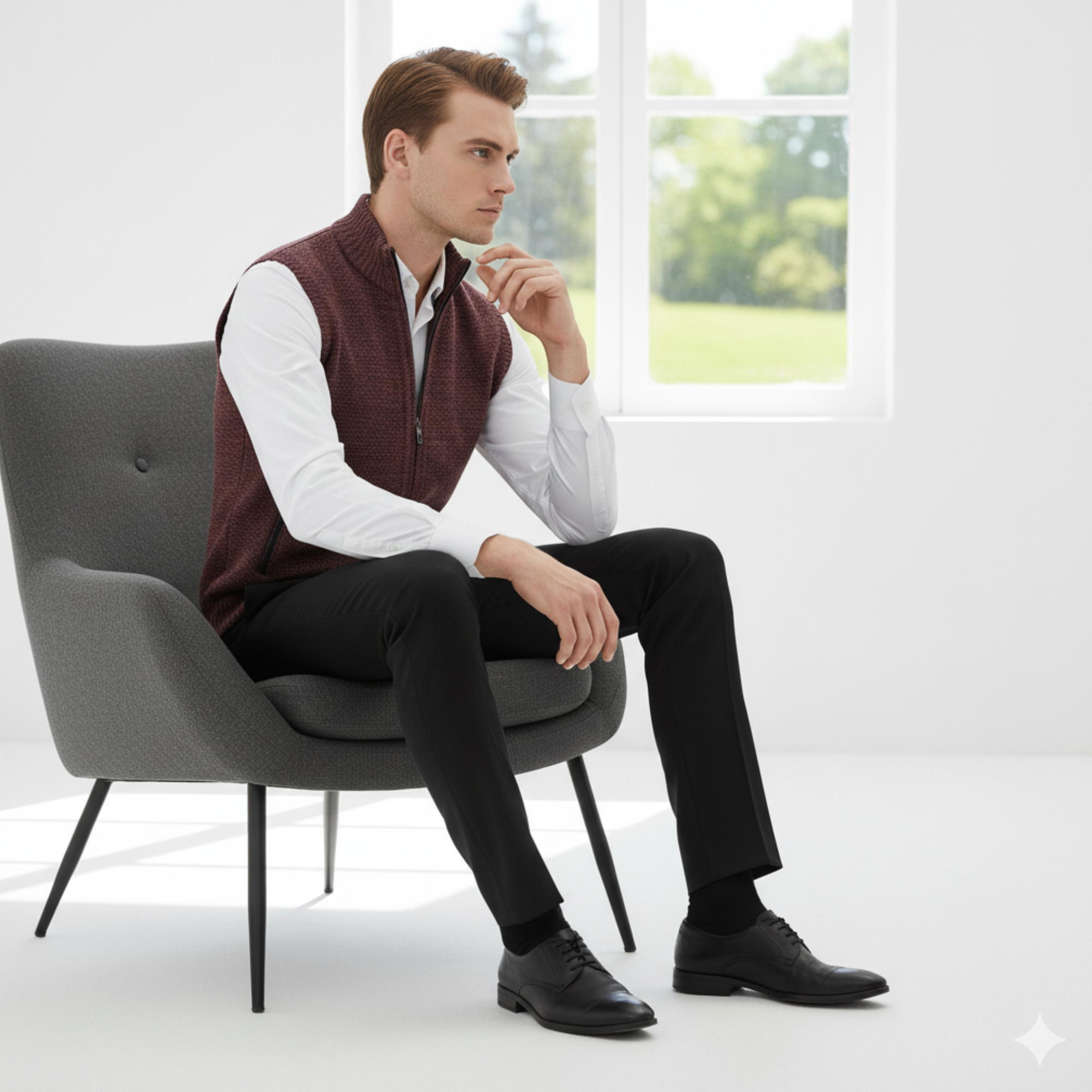 Mens Zip Knitted Sweater Vest