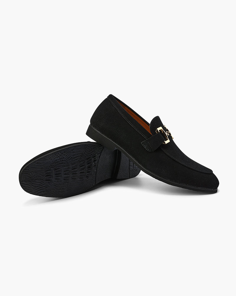 Mens Suede Loafer Metal Detail Two Color