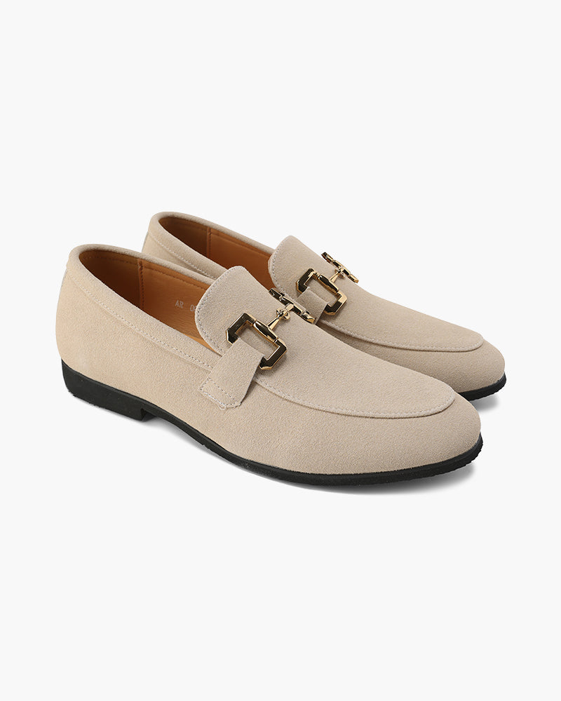 Mens Suede Loafer Metal Detail Two Color