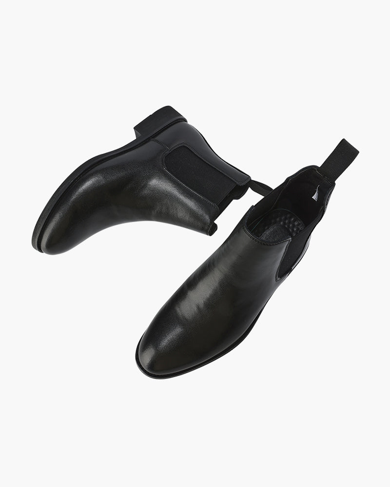 Mens Chelsea Boot Leather Elastic Side Five Color