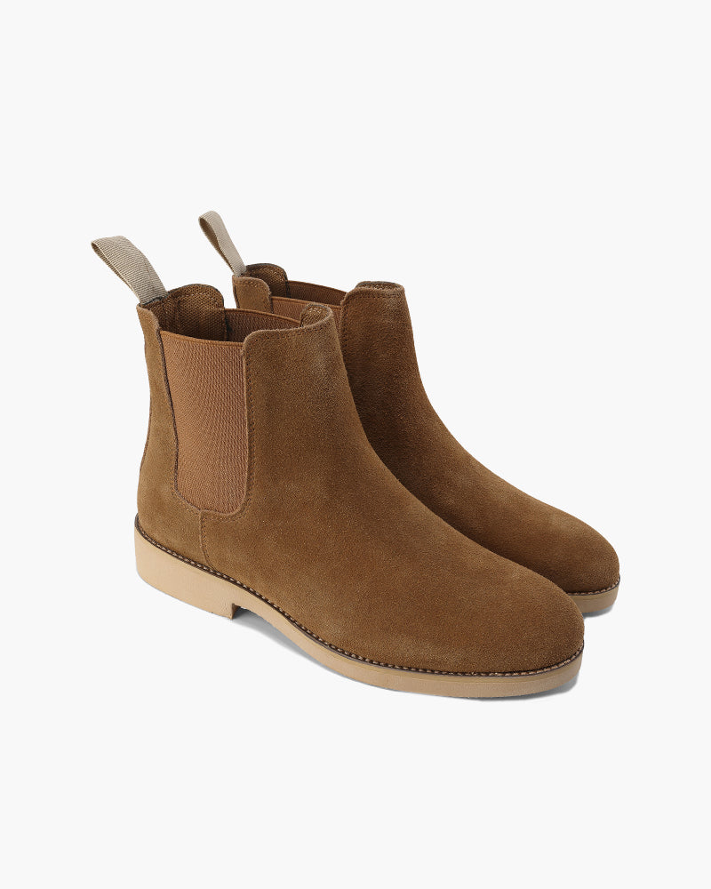 Mens Chelsea Boot Leather Elastic Side Five Color