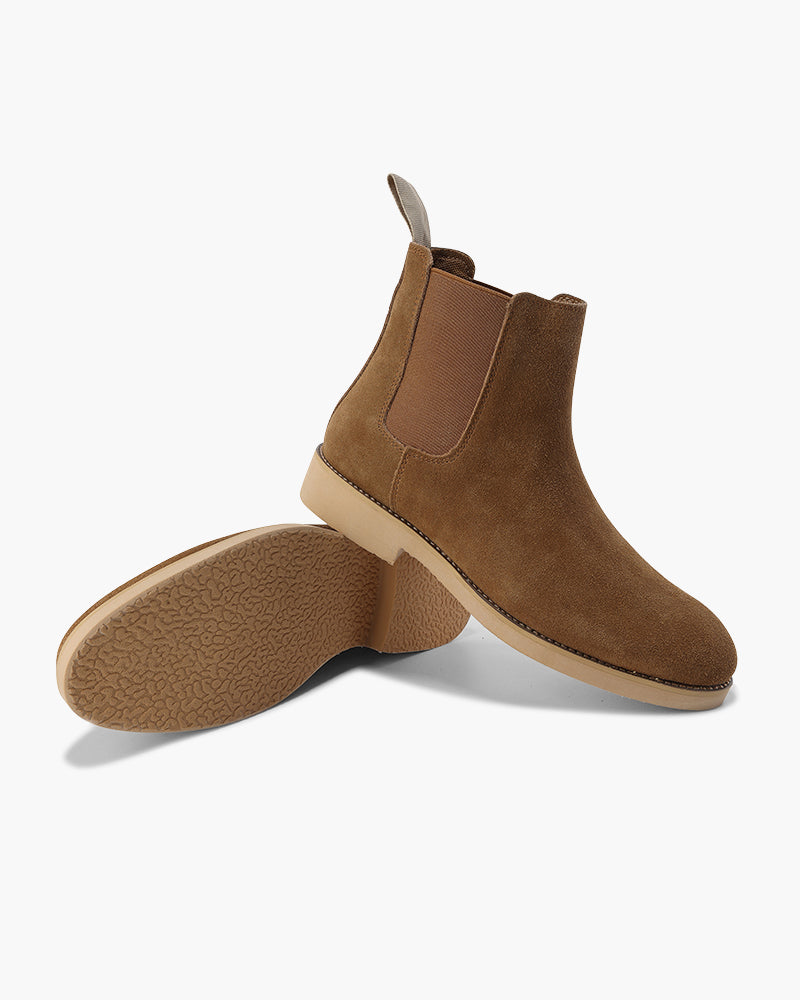 Mens Chelsea Boot Leather Elastic Side Five Color