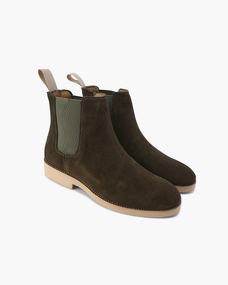 Mens Chelsea Boot Leather Elastic Side Five Color