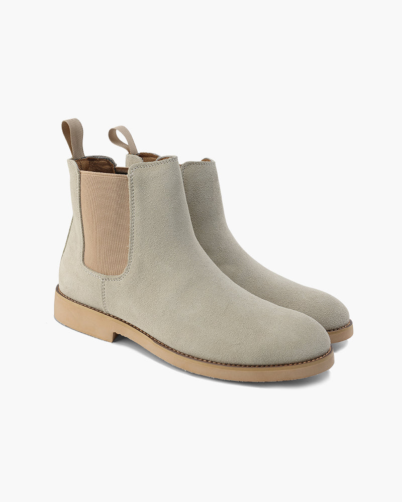 Mens Chelsea Boot Leather Elastic Side Five Color