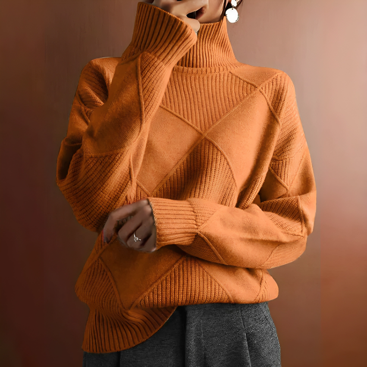 Women's Turtleneck Sweater Warm Knit Cozy Casual Winter