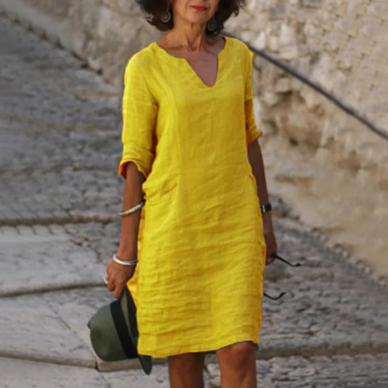 V-Neck Vintage Summer Mini Dress