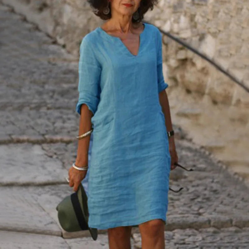 V-Neck Vintage Summer Mini Dress