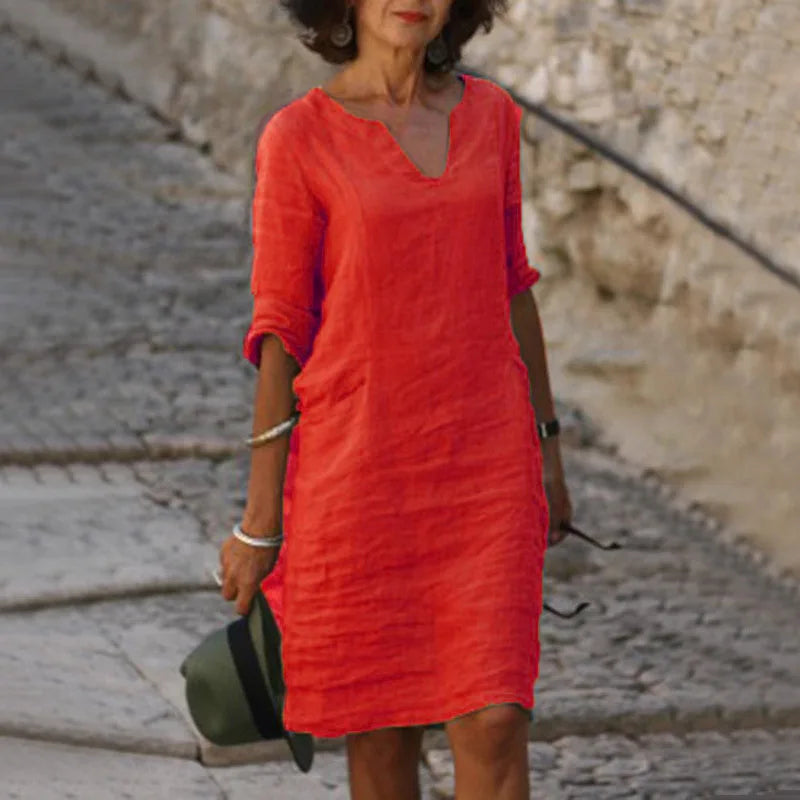 V-Neck Vintage Summer Mini Dress