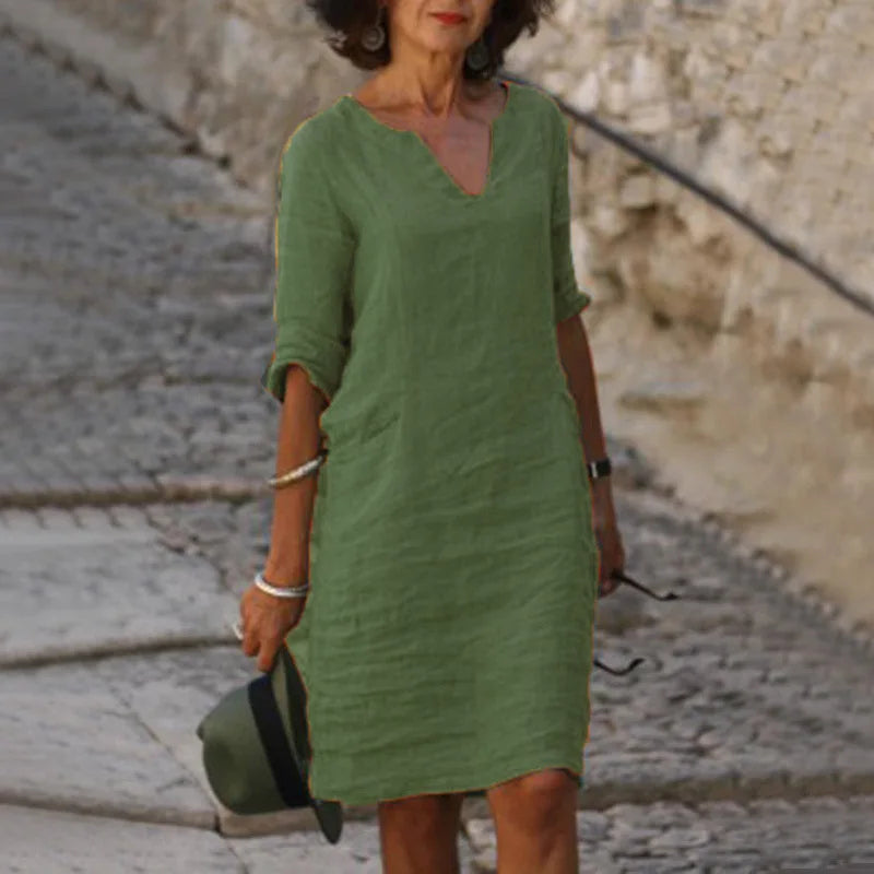 V-Neck Vintage Summer Mini Dress