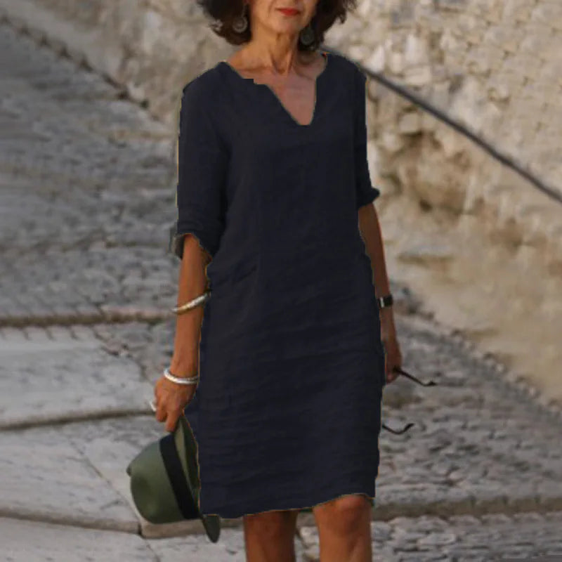 V-Neck Vintage Summer Mini Dress