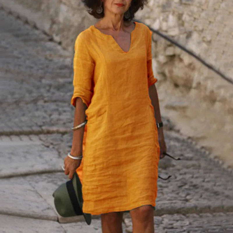 V-Neck Vintage Summer Mini Dress