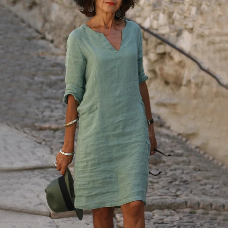 V-Neck Vintage Summer Mini Dress