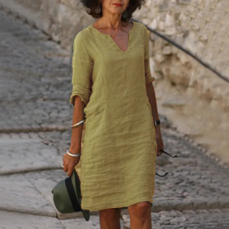 V-Neck Vintage Summer Mini Dress