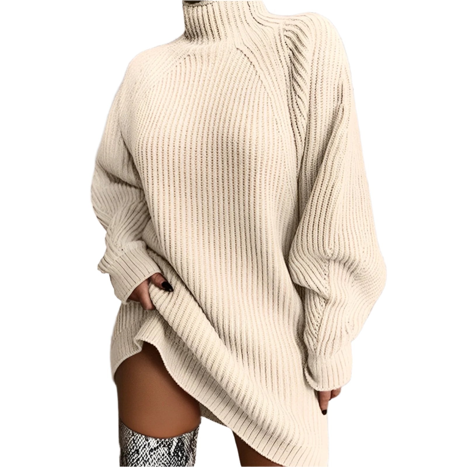 Unisex Turtleneck Sweater Oversized High Collar Soft Knit Winter