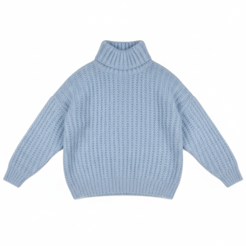 Women's Oversized Sweater High Collar Soft Knit Winter