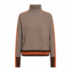 Women's Turtleneck Sweater Geometric Print Soft Knit Classic Fit