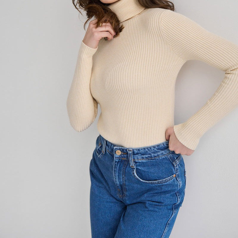 Turtleneck Sweater High Collar Soft Knit Winter Women's