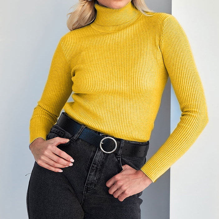Turtleneck Sweater High Collar Soft Knit Winter Women's