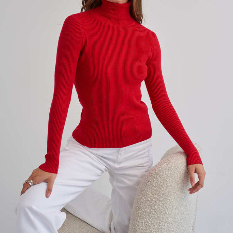 Turtleneck Sweater High Collar Soft Knit Winter Women's
