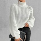 Women's Turtleneck Sweater Oversized Long Sleeve Layering Knit