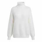 Women's Turtleneck Sweater Oversized Long Sleeve Layering Knit