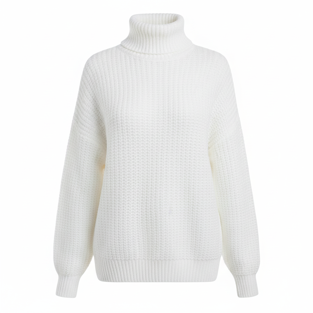 Women's Turtleneck Sweater Oversized Long Sleeve Layering Knit