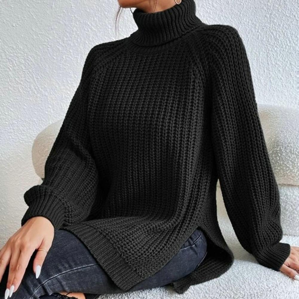 Women's Turtleneck Sweater Oversized Long Sleeve Layering Knit