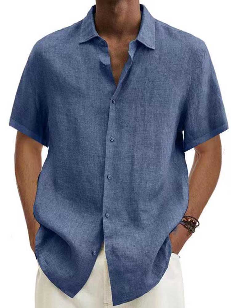 Mens Casual Short Sleeve Shirt Five Color