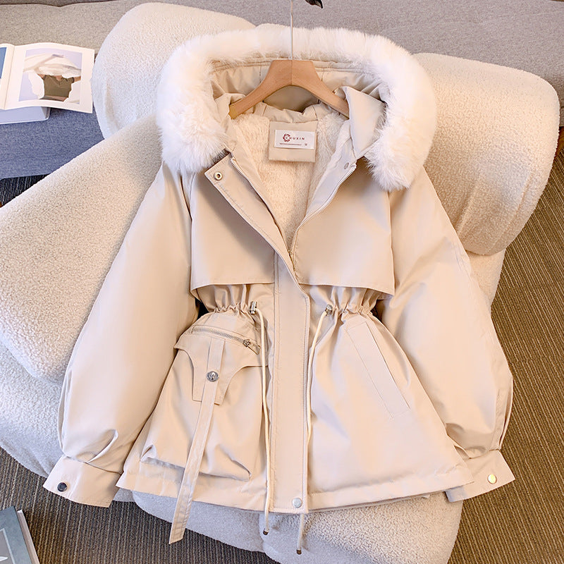 Women's Winter Jacket Hooded Faux Fur Padded Elegant