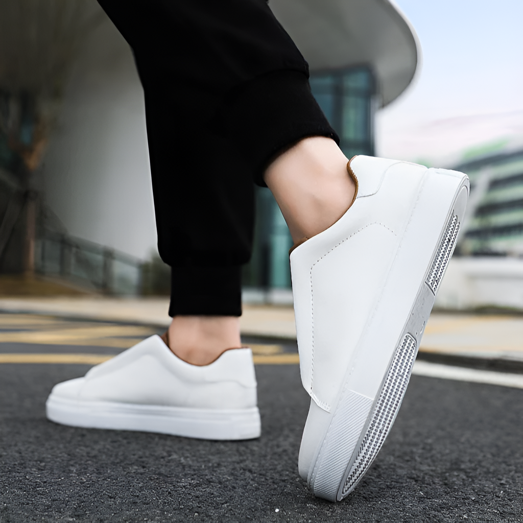 Mens White Leather Sneaker Three Color